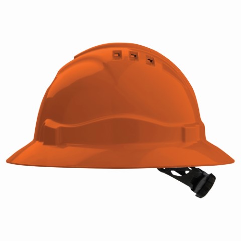 PRO HARD HAT FULL BRIM VENTED RATCHET HARNESS - V6 ORANGE